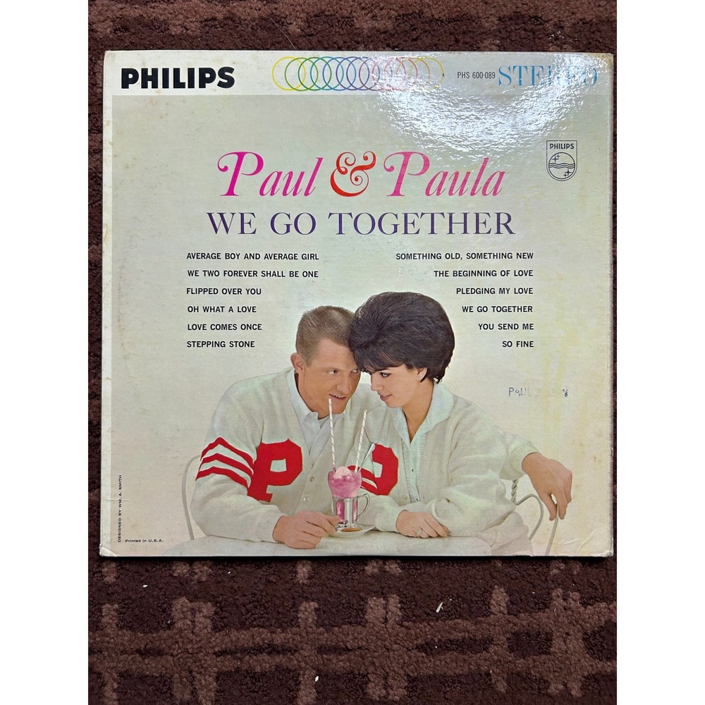 Paul Paula We Go‎ Together Vinyl Record LP Philips PHS 600-089 Vintage